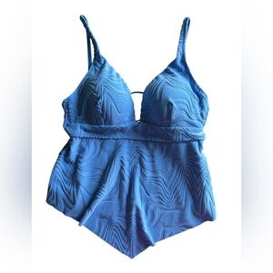 Bar III Cobalt Textured Tankini Top